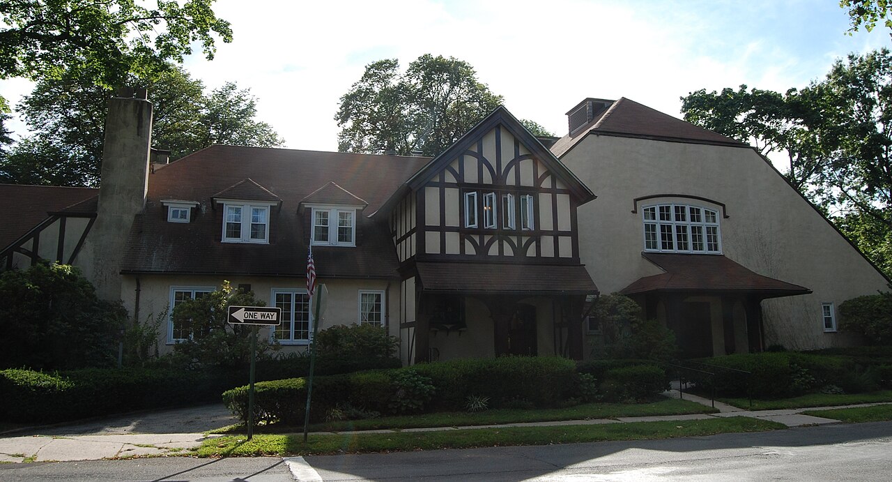 Tudor-style exterior of The Manor Club in Pelham Manor