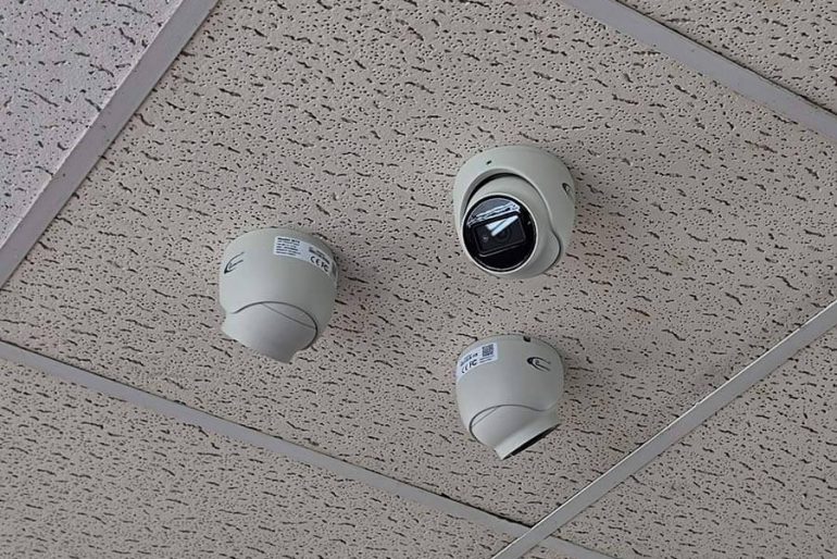 3 security cameras installed by LinkedUp Security